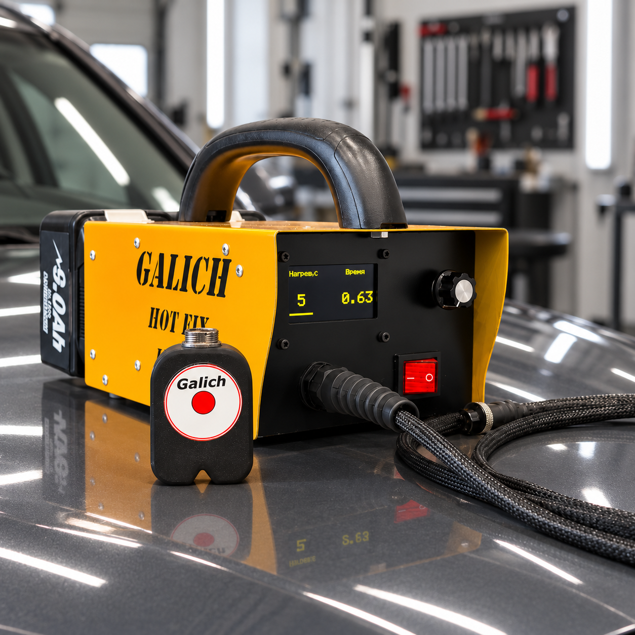 Аккумуляторный индукционный прибор Galich Hot Fix Steel LI-ION для удаления вмятин по стали — фото 6