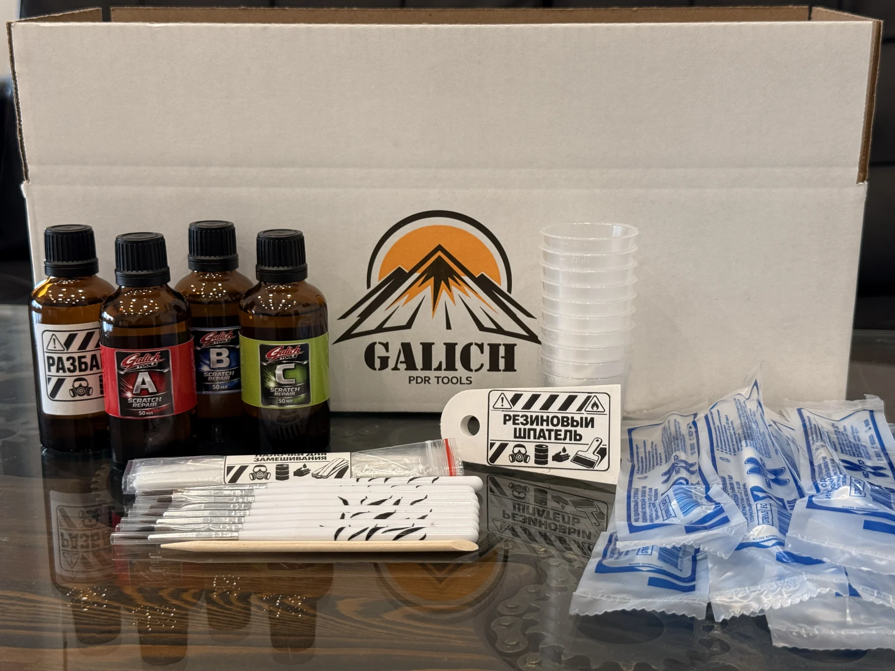 Комплект для ремонта сколов и царапин Galich Scratch Repair A+B+C